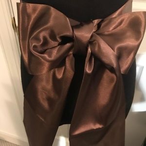 Us Angels Flower Girl Pleated Satin Sash-Chocolate
